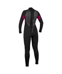 O'Neill Womens Reactor-2 3/2mm Back Zip Summer Wetsuit 2026 - Black / Punk Pink