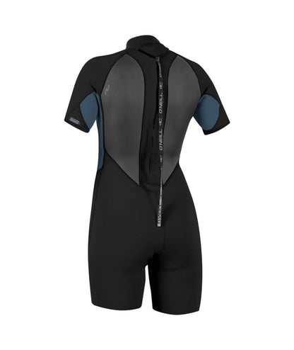 O'Neill Womens Reactor-2 3/2mm Back Zip Shorty 2026 - Black / Copen Blue