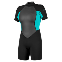 O'Neill Reactor-2 2mm Women's Back Zip Shorty SAMPLE Wetsuit 2026 - Back/Light Aqua
