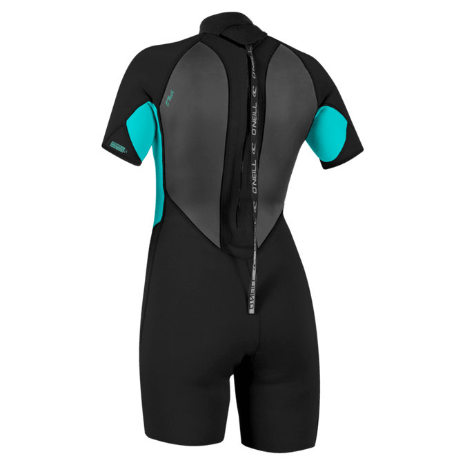 O'Neill Reactor-2 2mm Women's Back Zip Shorty SAMPLE Wetsuit 2026 - Back/Light Aqua