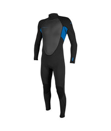 O'Neill Youth Reactor-2 3/2mm Back Zip Summer Wetsuit in Black / Tide Pool