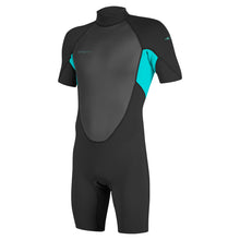 O'Neill Youth Reactor-2 2mm Back Zip Shorty in Black / Light Aqua