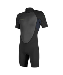 O'Neill Youth Reactor-2 2mm Back Zip Shorty in Black / Light Aqua