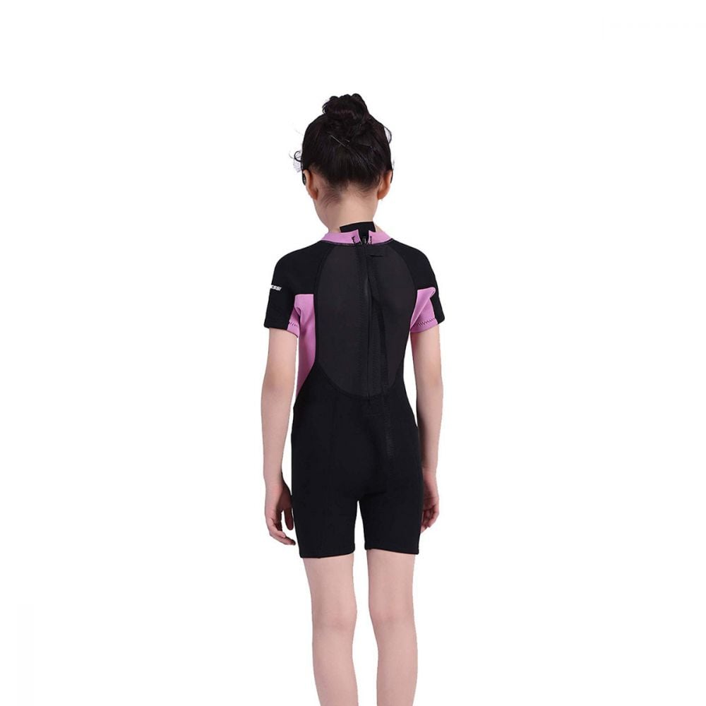 Cressi Smoby Junior Shorty Wetsuit 2021 - Black/Pink - Back