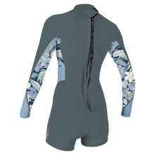 O'Neill Bahia 2/1mm Women's Back Zip Long Arm Shorty 2025 - Shade / Palmento Tropic / Faded Denim