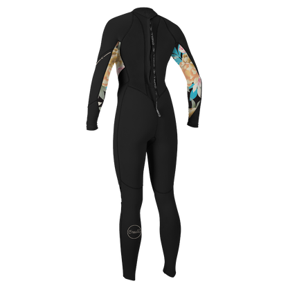 O'Neill Bahia 3/2mm Women's Back Zip Wetsuit 2025 - Black / Mikah Floral