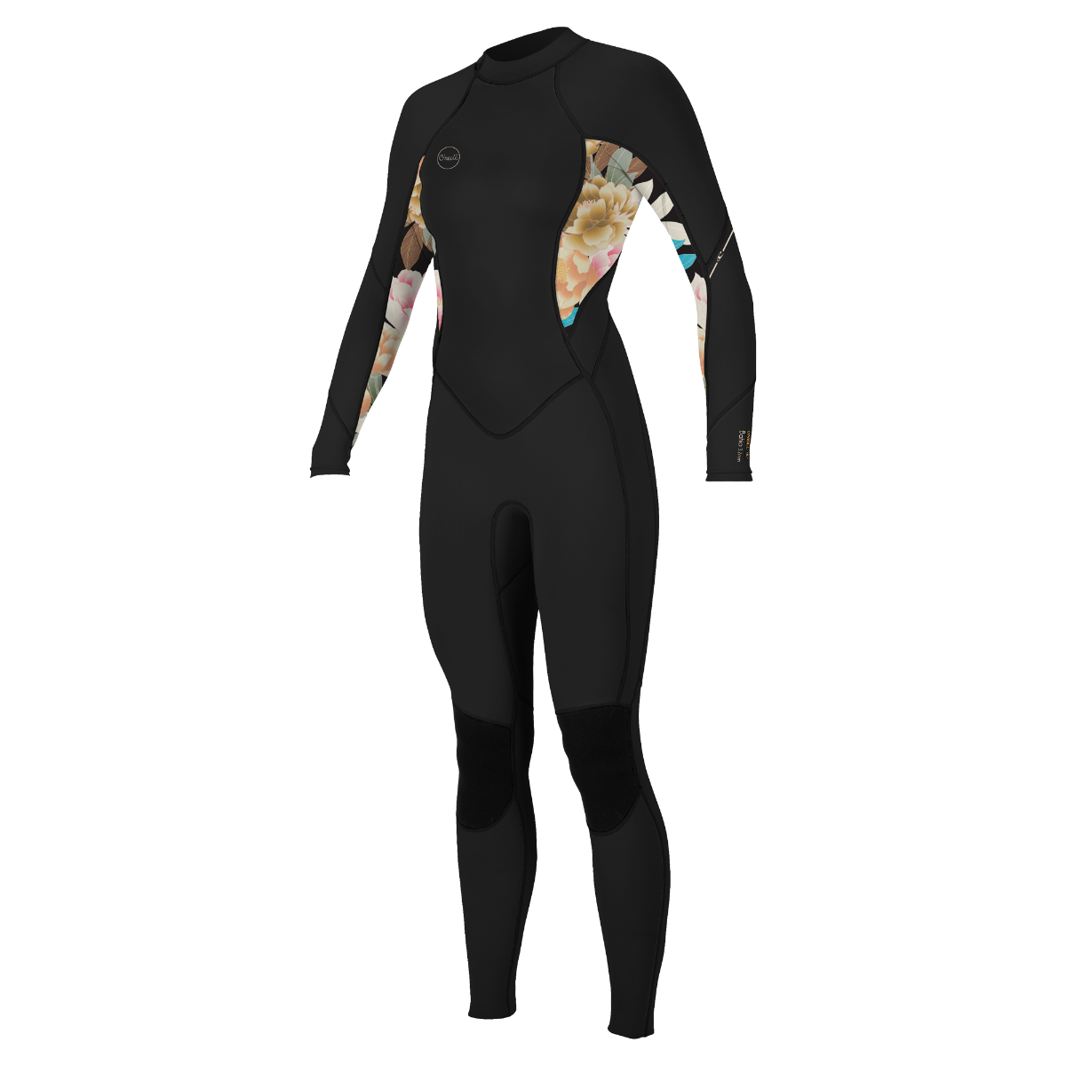 O'Neill Bahia 3/2mm Womens Back Zip Summer Wetsuit - Black / Mikah Floral