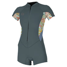O'Neill Bahia 2/1mm Womens Front Zip Shortie Wetsuit - Shade/Arta Geo/ Shade