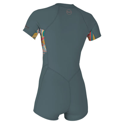O'Neill Bahia 2/1mm Women's Front Zip Shorty Wetsuit 2025 - Shade/Arta Geo/ Shade