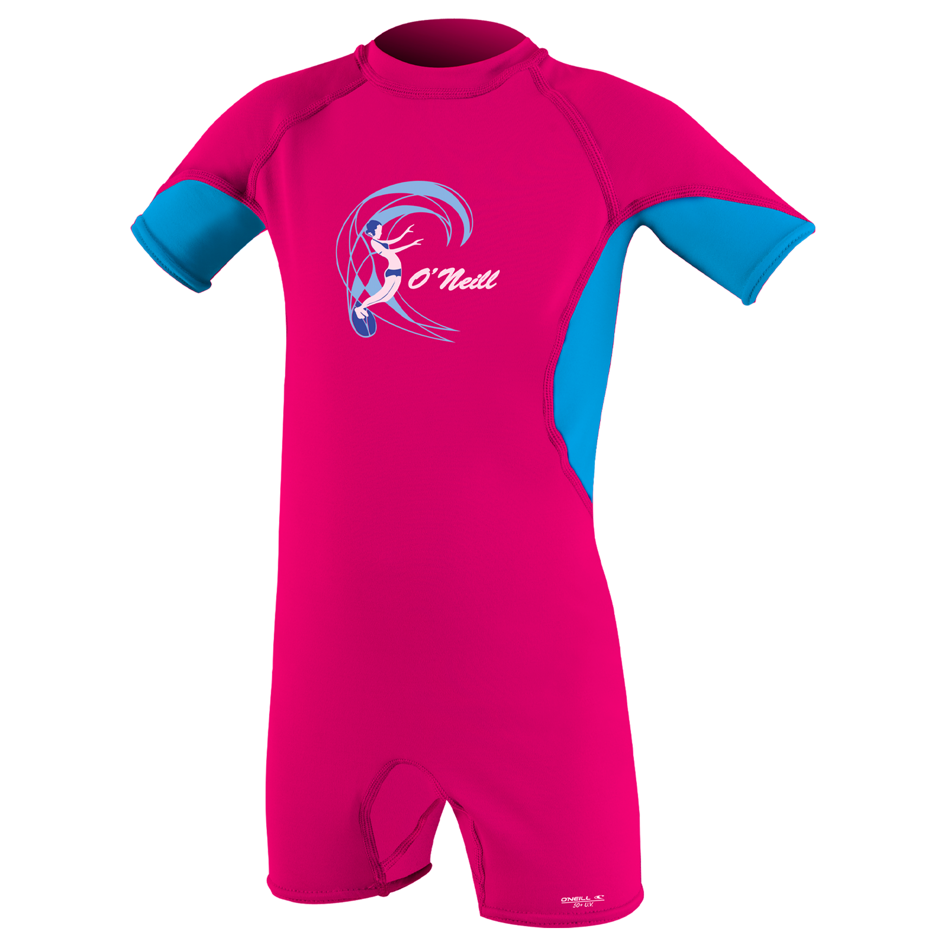 O'Neill Girls O'Zone Toddler UV Shorty [Age 2] SAMPLE  - Watermelon/Sky/White