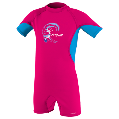 O'Neill Girls O'Zone Toddler UV Shorty [Age 2] SAMPLE  - Watermelon/Sky/White