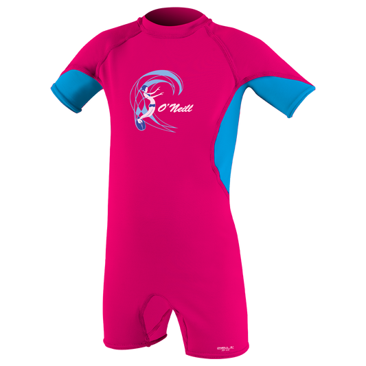 O'Neill Girls O'Zone Toddler UV Shorty [Age 2] SAMPLE  - Watermelon/Sky/White