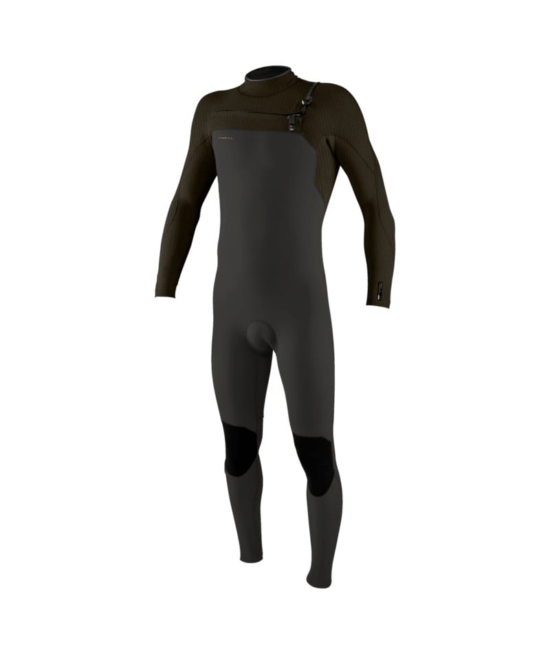 O'Neill Hyperfreak 4/3+mm Chest Zip Wetsuit in Raven/Army