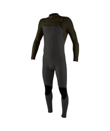 O'Neill Hyperfreak 4/3+mm Chest Zip Wetsuit in Raven/Army