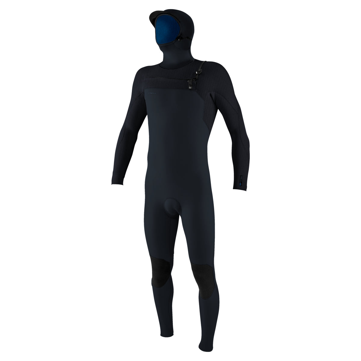 O'Neill Hyperfreak 5/4+mm Chest Zip w/Hood Winter Wetsuit in Carbon / Dark Slate
