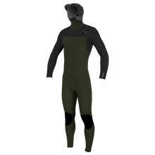 O'Neill Hyperfreak 5/4+mm Hooded Winter Wetsuit in Black / Ranger