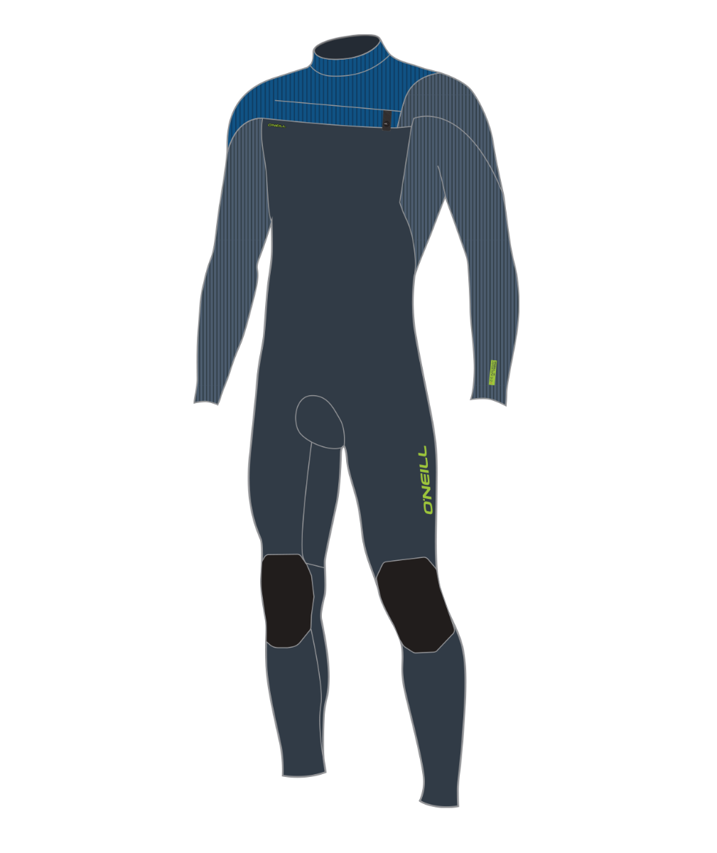 O'Neill Hyperfreak 3/2+mm Youth Chest Zip Summer Wetsuit 2025 - Dark Orion/Deep Sea/Copen Blue