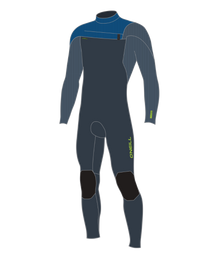 O'Neill Hyperfreak 4/3+mm Youth Chest Zip Wetsuit - Dark Orion / Deep Sea / Copenblue