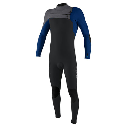 O'Neill Youth Hyperfreak 4/3+mm Chest Zip Wetsuit - Tempered Steel / Twilight Blue / Smoke