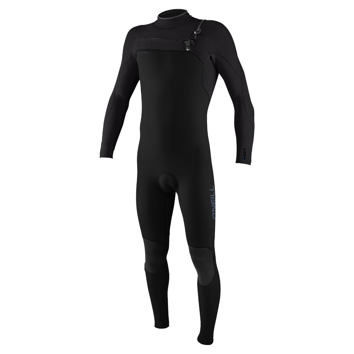 O'Neill Youth Hyperfreak 4/3+mm Chest Zip Wetsuit in Black / Tempered Steel