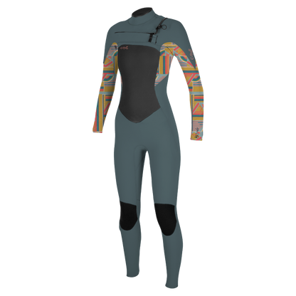 O'Neill Epic 4/3mm Chest Zip Womens Wetsuit - Shade/Arta Geo