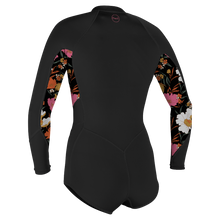 O'Neill Bahia 2/1mm Women's Long Sleeve Front Zip Shortie Wetsuit 2025 - Black/Bluemechn
