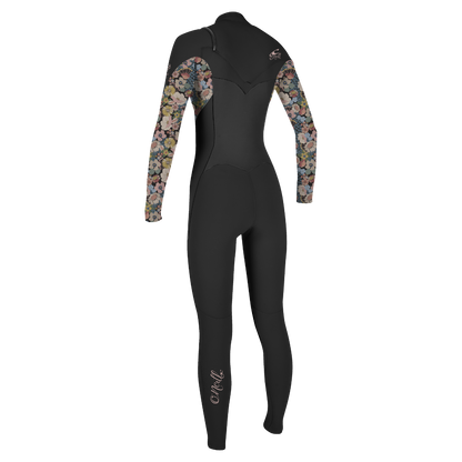 O'Neill Epic 5/4mm Girls Chest Zip Wetsuit  - Black/Twiggy - Back