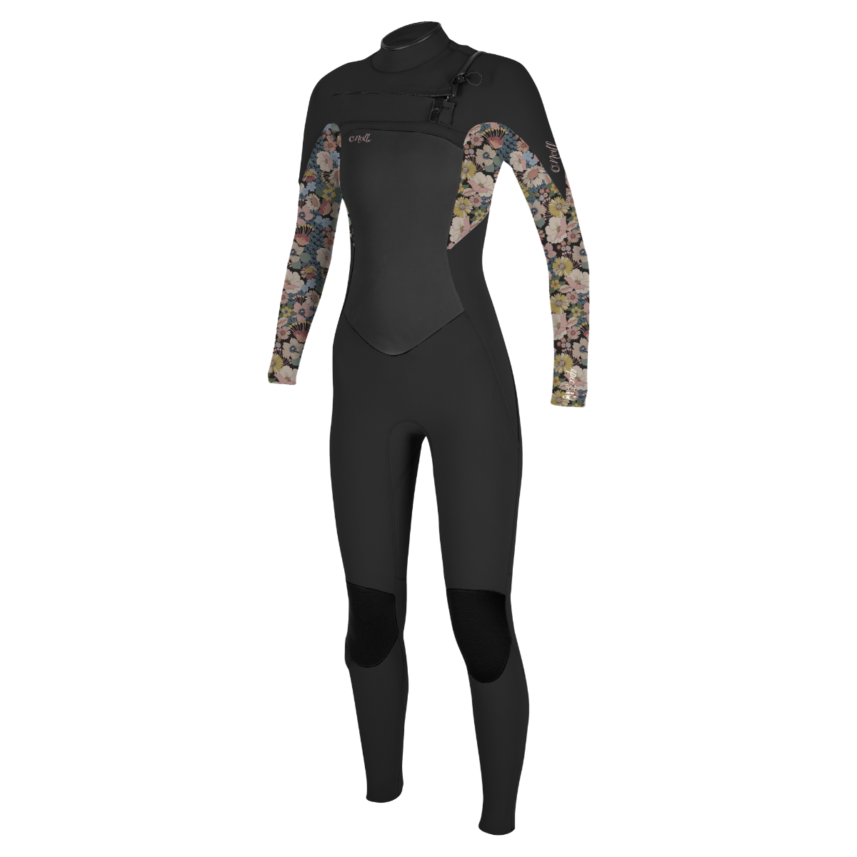 O'Neill Epic 5/4mm Girls Chest Zip Wetsuit  - Black/Twiggy - Front