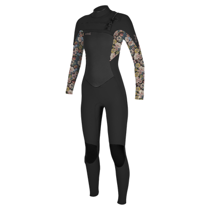 O'Neill Epic 5/4mm Girls Chest Zip Wetsuit  - Black/Twiggy - Front