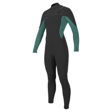 O'Neill Hyperfreak 5/4mm Womens Chest Zip Winter Wetsuit - Raven/Bristol - Front