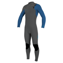 O'Neill Hyperfreak 5/4mm Youth Chest Zip Wetsuit - Smoke/Bali Blue - Front