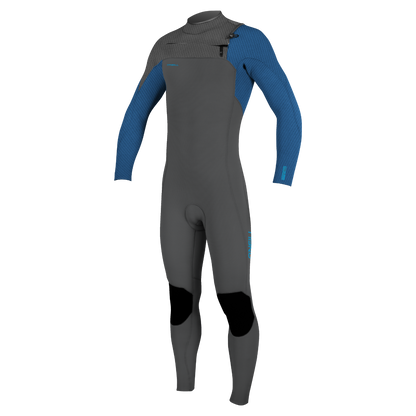 O'Neill Hyperfreak 5/4mm Youth Chest Zip Wetsuit - Smoke/Bali Blue - Front