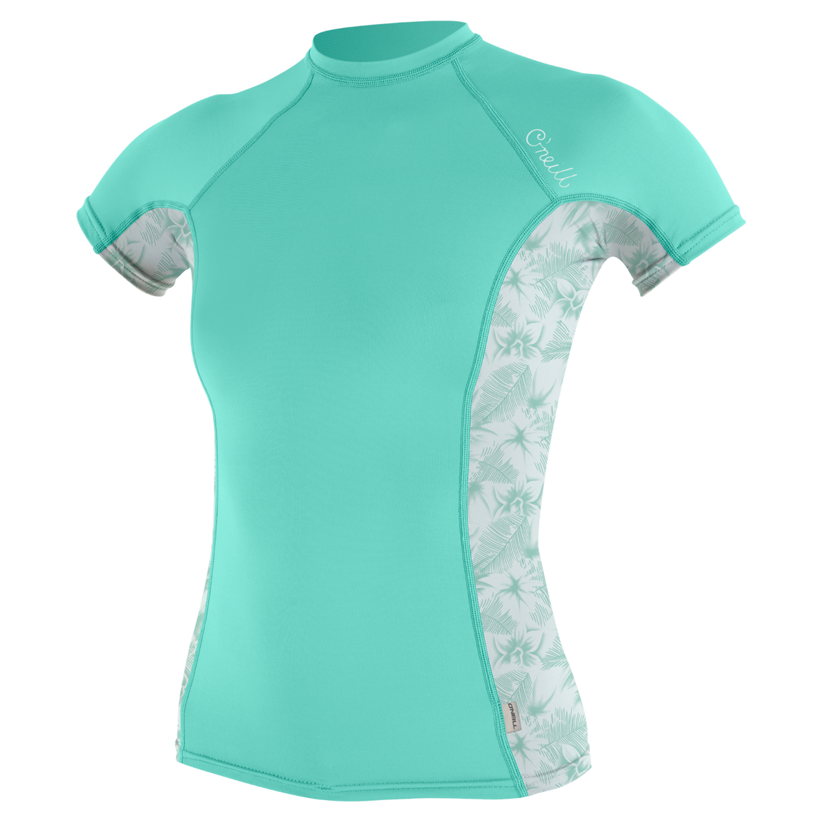 O'Neill Women's Side Print S/S Rash Guard - Opal/Mirage Tropical