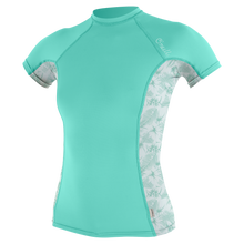 O'Neill Women's Side Print S/S Rash Guard - Opal/Mirage Tropical