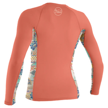 O'Neill Womens Side Print Long Sleeve Rash Guard - Nectar / Zephora - SAMPLE