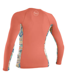 O'Neill Women's Side Print L/S Rash Guard - Nectar/Zephora