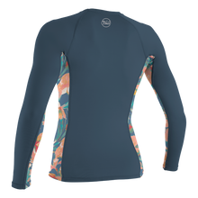 O'Neill Side Print Women's Long Sleeve Rash Guard - Copen Blue / Painted Tropics