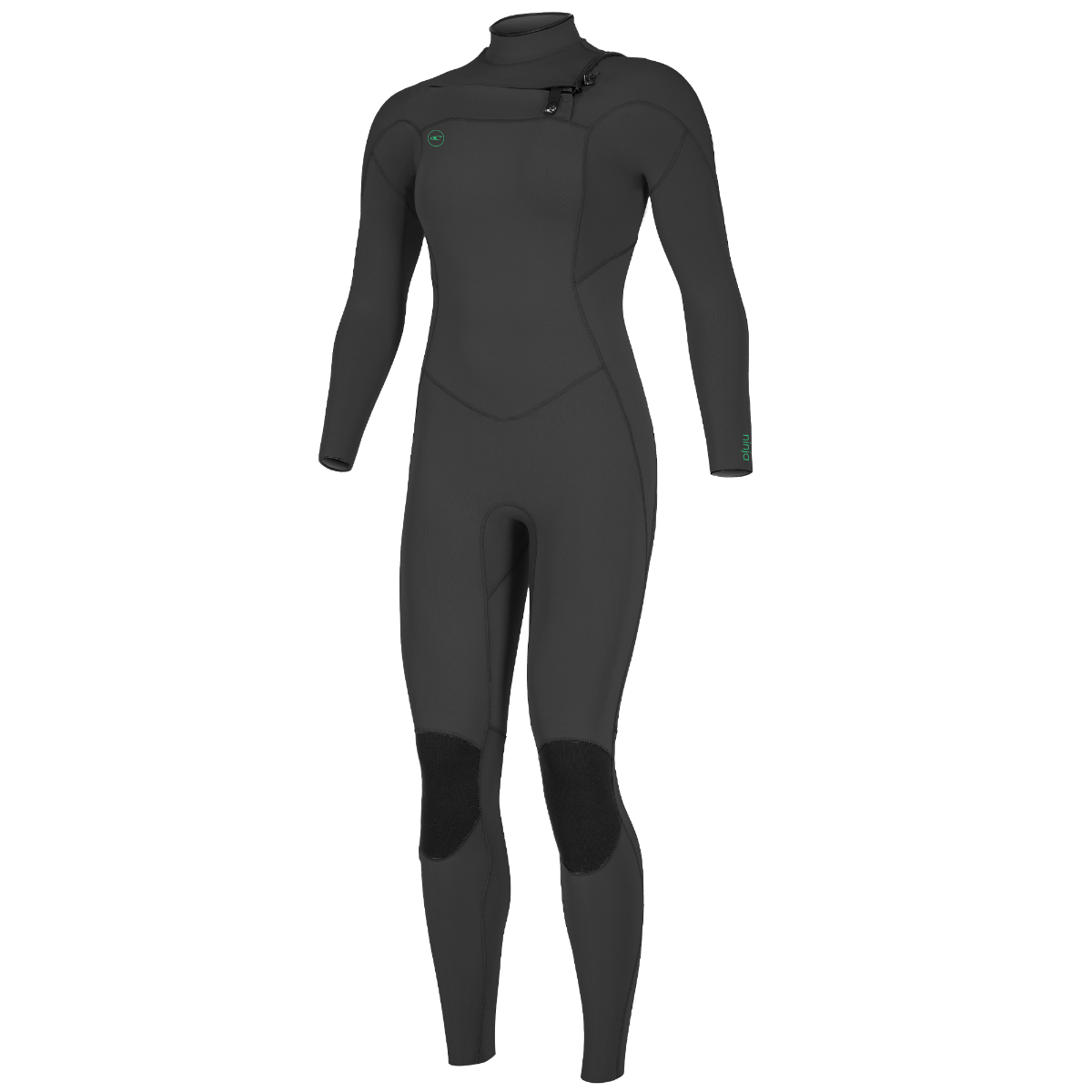 O'Neil Ninja 4/3mm Womens Chest Zip Wetsuit - Black - Front