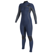 O'Neill Hyperfreak Fire 5/4+mm Chest Zip Wetsuit - Navy/Shade - Front