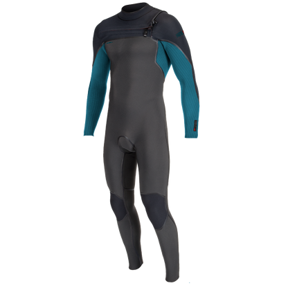 O'Neill Hyperfreak Fire 5/4+mm Youth Chest Zip Wetsuit - Midnight/Tidal Blue - Front