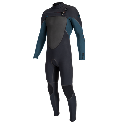 O'Neill Psycho Tech 5/4+mm Youth Chest Zip Wetsuit - Black/Cadet Blue - Front