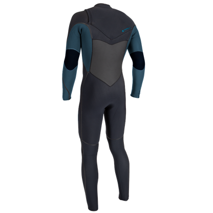 O'Neill Psycho Tech 5/4+mm Youth Chest Zip Wetsuit - Black/Cadet Blue - Back
