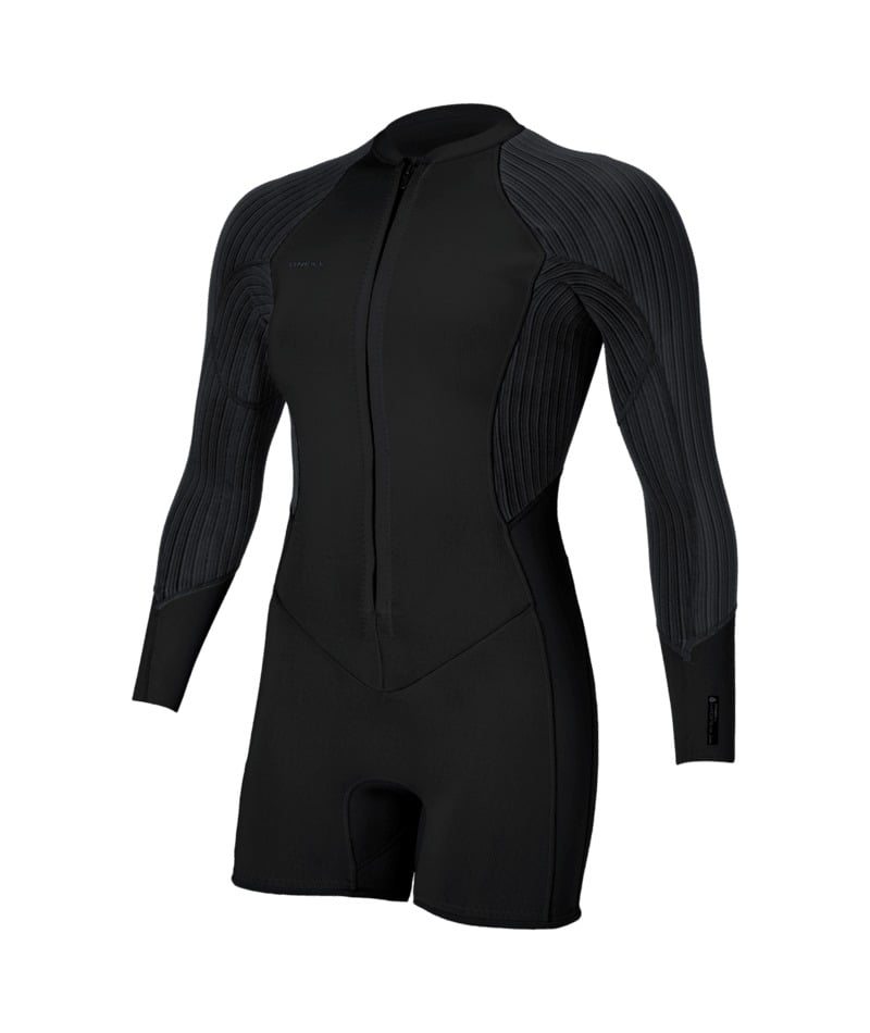 O'Neill Womens Hyperfreak 2/1.5mm Front Zip LS Shorty 2026 - Black