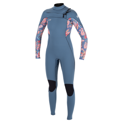 O'Neill Epic 4/3mm Womens Chest Zip Wetsuit - Copenblu/Painted Tropics