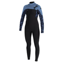 O'Neill Womens Epic 4/3mm Chest Zip Wetsuit in Black / Stormy Palm / Faded Denim