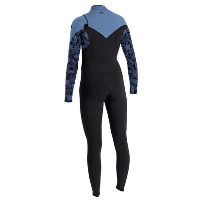 O'Neill Womens Epic 5/4mm Chest Zip Winter Wetsuit 2026 - Black/ Stormy Palm / Faded Denim