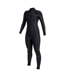 O'Neill Womens Hyperfreak Fire 5/4+mm Chest Zip Winter Wetsuit in Black