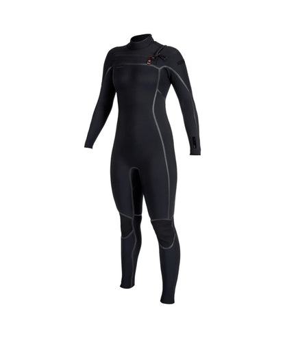 O'Neill Womens Hyperfreak Fire 5/4+mm Chest Zip Winter Wetsuit in Black