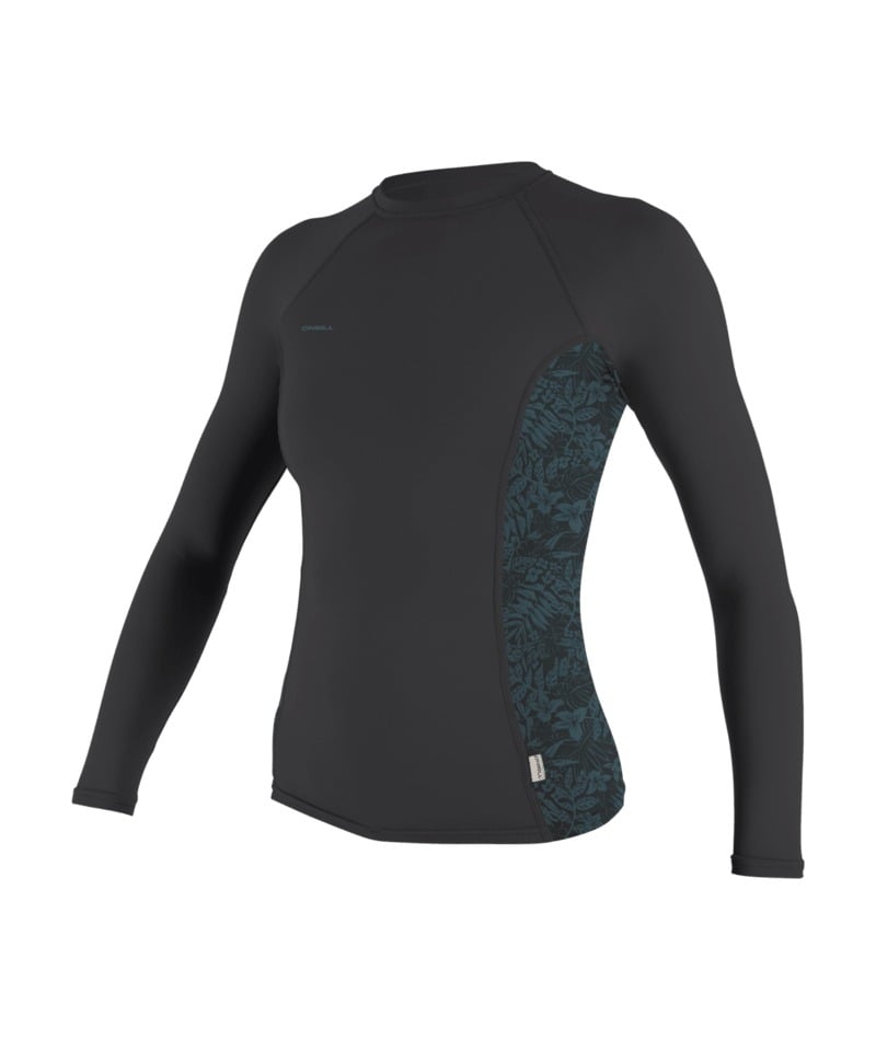 O'Neill Womens Hyperfreak Skins Long-Sleeved Rash Guard in Tempered Steel - SAMPLE - Small