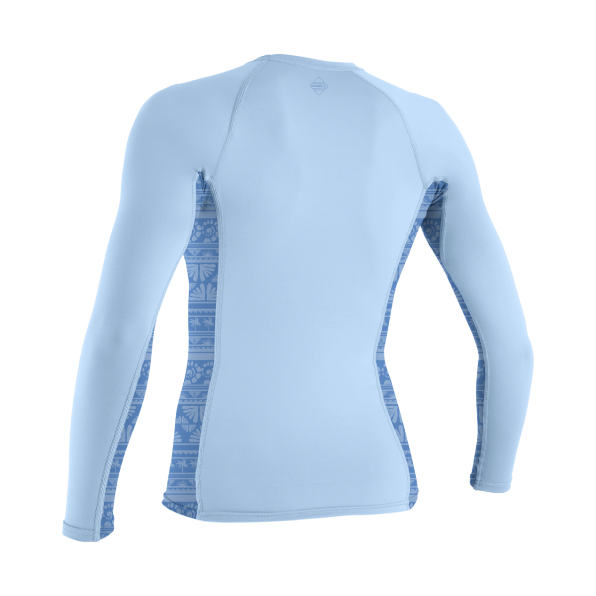 O'Neill Womens Hyperfreak Skins Long Sleeve Rash Guard (Small) SAMPLE  - Chambray Blue/Surf Abstract